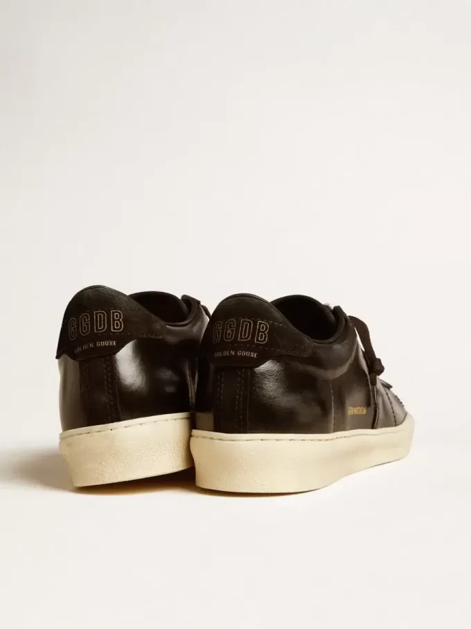 Matchstar da uomo in pelle nera con linguetta sul tallone in camoscio nero