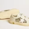 May School Junior glitterate con stella in pelle e linguetta in camoscio sul tallone