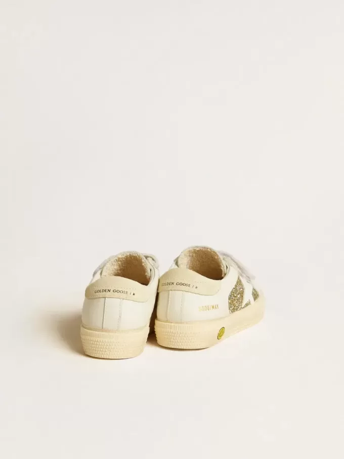 May School Junior glitterate con stella in pelle e linguetta in camoscio sul tallone