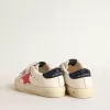 May Teen con stella in pelle fucsia e linguetta sul tallone con glitter blu