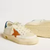 May Teen in nabuk con stella arancione e linguetta blu sul tallone