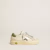 May Teen in nappa con stella argentata e linguetta sul tallone verde oliva