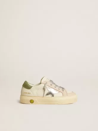 May Teen in nappa con stella argentata e linguetta sul tallone verde oliva