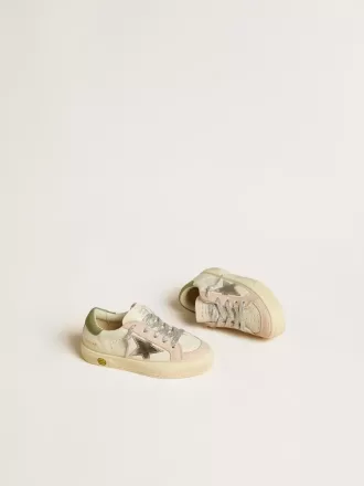 May Teen in nappa con stella argentata e linguetta sul tallone verde oliva