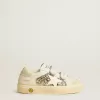 May Teen in pelle bianca e glitter dorati con stella in pelle bianca May Teen in pelle bianca e glitter dorati con stella in pelle bianca