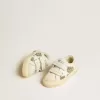 May Teen in pelle bianca e glitter dorati con stella in pelle bianca May Teen in pelle bianca e glitter dorati con stella in pelle bianca
