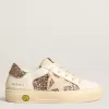 May Teen in pelle bianca e glitter oro rosa con stella in camoscio beige May Teen in pelle bianca e glitter oro rosa con stella in camoscio beige