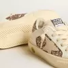 May Teen in pelle bianca e glitter oro rosa con stella in camoscio beige May Teen in pelle bianca e glitter oro rosa con stella in camoscio beige
