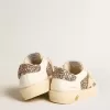 May Teen in pelle bianca e glitter oro rosa con stella in camoscio beige May Teen in pelle bianca e glitter oro rosa con stella in camoscio beige