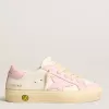May Teen in pelle bianca e rosa con stella in pelle rosa