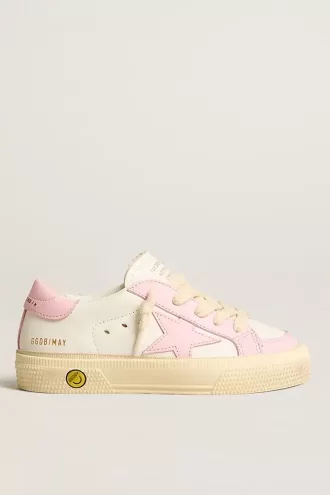 May Teen in pelle bianca e rosa con stella in pelle rosa
