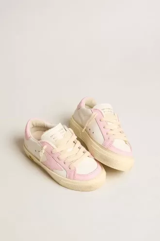 May Teen in pelle bianca e rosa con stella in pelle rosa