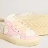 May Teen in pelle bianca e rosa con stella in pelle rosa