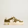 May Teen in pelle bianca e verde militare
