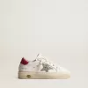May Young in pelle nappa con stella glitterata platino e linguetta sul tallone magenta