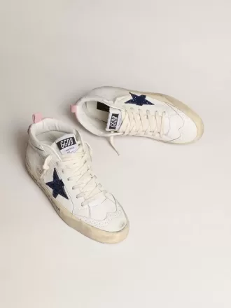 Mid Star con stella blu glitterata e tallone in camoscio rosa Mid Star con stella blu glitterata e tallone in camoscio rosa
