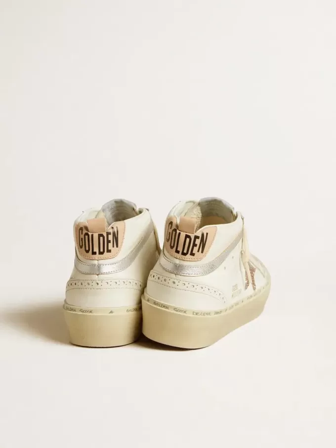 Mid Star con stella glitterata e inserti in pelle metallizzata argento Mid Star con stella glitterata e inserti in pelle metallizzata argento