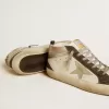 Mid Star con stella in pelle grigia e dettagli in pelle metallizzata argento Mid Star con stella in pelle grigia e dettagli in pelle metallizzata argento