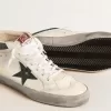 Mid Star con stella in pelle metallizzata verde e flash bianco Mid Star con stella in pelle metallizzata verde e flash bianco