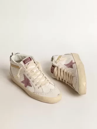 Mid Star con stella in pelle scamosciata rosa e dettagli in pelle metallizzata dorata Mid Star con stella in pelle scamosciata rosa e dettagli in pelle metallizzata dorata