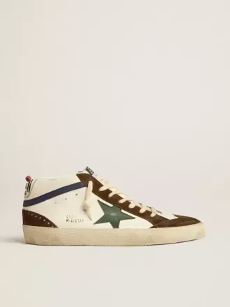Mid Star con stella in pelle verde e striscia in pelle blu Mid Star con stella in pelle verde e striscia in pelle blu