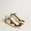 Mid Star con stella in pelle verde e striscia in pelle blu Mid Star con stella in pelle verde e striscia in pelle blu