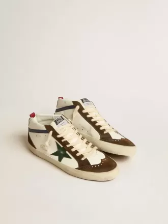 Mid Star con stella in pelle verde e striscia in pelle blu Mid Star con stella in pelle verde e striscia in pelle blu