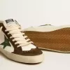 Mid Star con stella in pelle verde e striscia in pelle blu Mid Star con stella in pelle verde e striscia in pelle blu