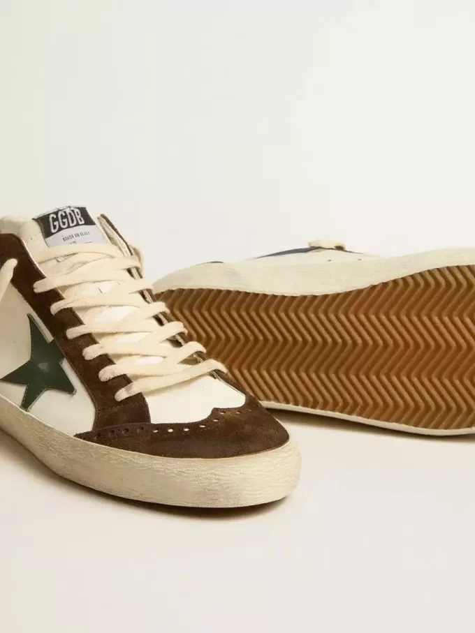 Mid Star con stella in pelle verde e striscia in pelle blu Mid Star con stella in pelle verde e striscia in pelle blu