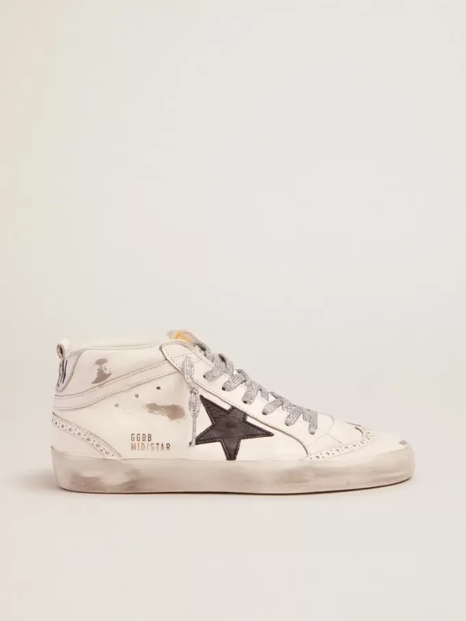 Mid Star da donna con linguetta laminata sul tallone e lacci glitterati
