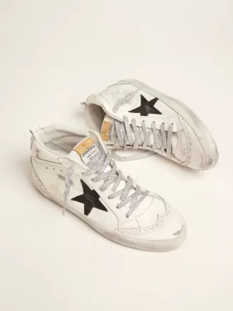 Mid Star da donna con linguetta laminata sul tallone e lacci glitterati