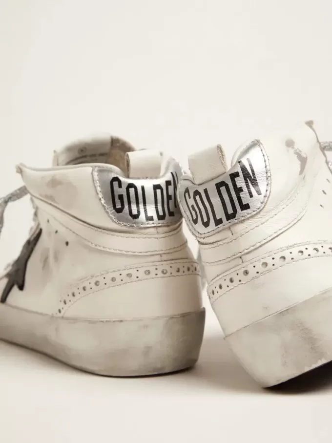 Mid Star da donna con linguetta laminata sul tallone e lacci glitterati
