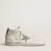 Mid Star da donna con stella glitterata argento e linguetta laminata nera sul tallone Mid Star da donna con stella glitterata argento e linguetta laminata nera sul tallone
