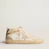 Mid Star da donna con stella in pelle scamosciata grigio chiaro e dettagli dorati