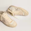 Mid Star da donna con stella in pelle scamosciata grigio chiaro e dettagli dorati