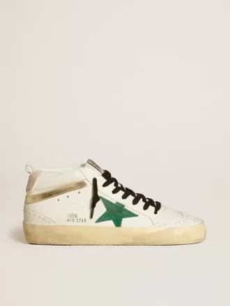 Mid Star da donna con stella in pelle scamosciata verde e linguetta sul tallone in pelle scamosciata rosa Mid Star da donna con stella in pelle scamosciata verde e linguetta sul tallone in pelle scamosciata rosa