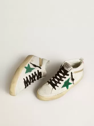 Mid Star da donna con stella in pelle scamosciata verde e linguetta sul tallone in pelle scamosciata rosa Mid Star da donna con stella in pelle scamosciata verde e linguetta sul tallone in pelle scamosciata rosa