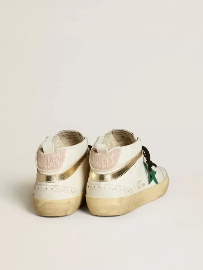 Mid Star da donna con stella in pelle scamosciata verde e linguetta sul tallone in pelle scamosciata rosa Mid Star da donna con stella in pelle scamosciata verde e linguetta sul tallone in pelle scamosciata rosa