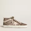 Mid Star da donna in glitter con stella in pelle scamosciata perlata e inserti in pelle scamosciata marrone Mid Star da donna in glitter con stella in pelle scamosciata perlata e inserti in pelle scamosciata marrone