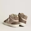 Mid Star da donna in glitter con stella in pelle scamosciata perlata e inserti in pelle scamosciata marrone Mid Star da donna in glitter con stella in pelle scamosciata perlata e inserti in pelle scamosciata marrone