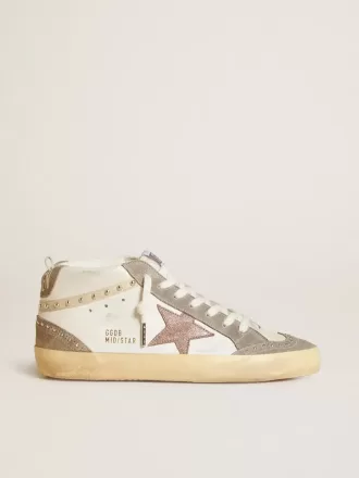 Mid Star da donna in nappa e pelle scamosciata con stella in pelle metallizzata marrone chiaro