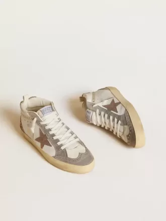 Mid Star da donna in nappa e pelle scamosciata con stella in pelle metallizzata marrone chiaro