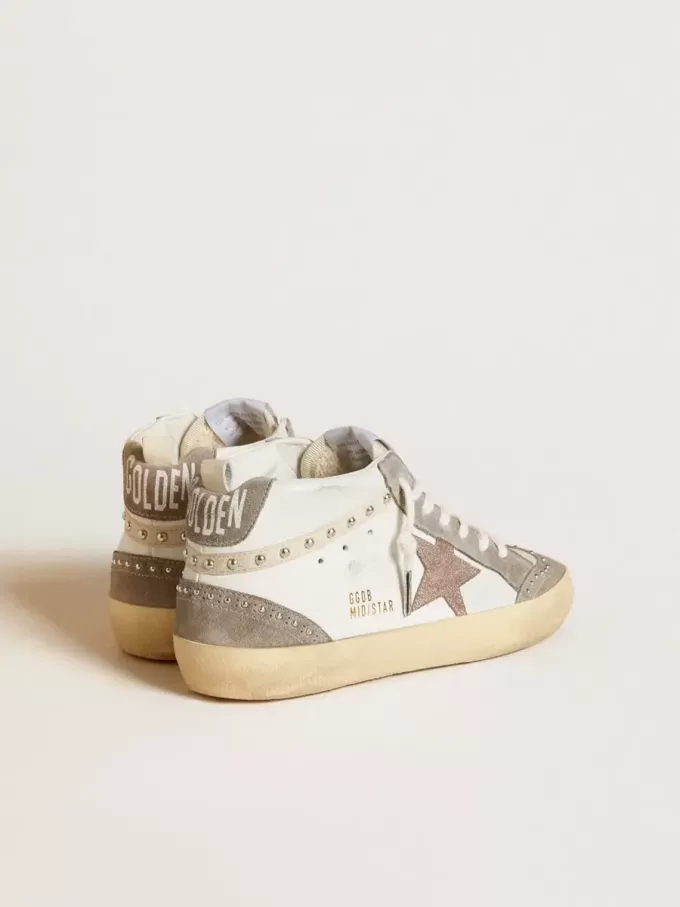 Mid Star da donna in nappa e pelle scamosciata con stella in pelle metallizzata marrone chiaro Mid Star da donna in nappa e pelle scamosciata con stella in pelle metallizzata marrone chiaro