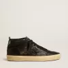 Mid Star da donna in nappa nera con stella glitterata nera e dettagli in pelle scamosciata Mid Star da donna in nappa nera con stella glitterata nera e dettagli in pelle scamosciata