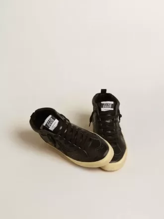 Mid Star da donna in nappa nera con stella glitterata nera e dettagli in pelle scamosciata Mid Star da donna in nappa nera con stella glitterata nera e dettagli in pelle scamosciata