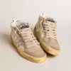 Mid Star da donna in pelle nappa con ricami floreali e stella glitterata argento Mid Star da donna in pelle nappa con ricami floreali e stella glitterata argento