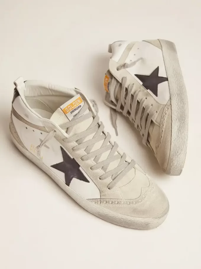 Mid Star da uomo bianco con stella nera Mid Star da uomo bianco con stella nera
