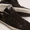 Mid Star da uomo in nabuk con stella in pelle nera e dettagli argentati