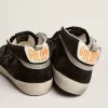 Mid Star da uomo in nabuk con stella in pelle nera e dettagli argentati