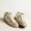 Mid Star da uomo in pelle metallizzata argento con stella avorio